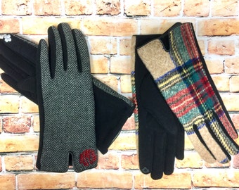 Monogrammed Gloves - Monogram Touch Screen Gloves | Tech Gloves | Driving Gloves | Winter Gloves | Plaid Gloves | Herringbone