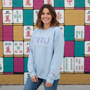 MAHJ Crewneck - Mahjong Fan Wear!! - Premium Sweatshirt from Pat's Monograms - Just $42! Shop now at Pat's Monograms