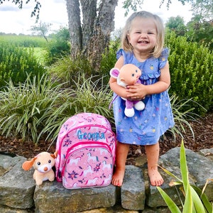 Monogram Backpack and Lunch Bag - 12" Wildkin Magical Unicorn, Preschool Day Pack, Back to School, Insulated Backpack, Day Care