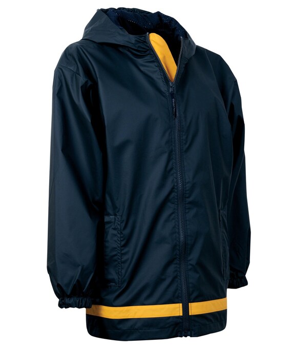Monogrammed Rain Jacket Youth Charles River Rain Coat
