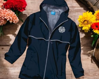 Monogrammed Rain Coat - Charles River New Englander, Rain Coat,  Monogram Rain Jacket, Personalized Rain Jacket