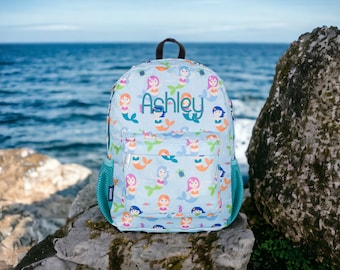 Monogram Backpack and Lunch Bag - 16in  Wildkin, personalized, Mermaids, back to school, backpack for boys, elementary