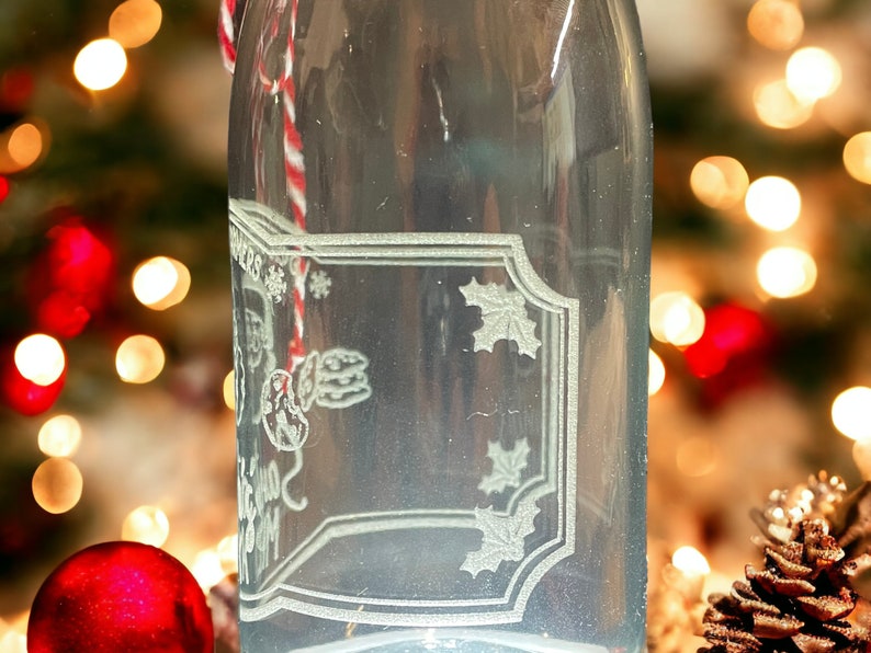 Milk for Santa Bottle, Santa Milk Bottle, Engraved Santa Glass, Milk for Santa, Christmas Glass, Christmas Kitchen, Stocking Stuffer image 6