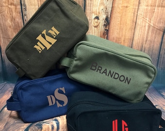 Men&#39;s Personalized Toiletry Kit - Travel Bag, Monogram Dopp Kit, Monogram Toiletry Bag, Gift for Him, Groomsmen Gift