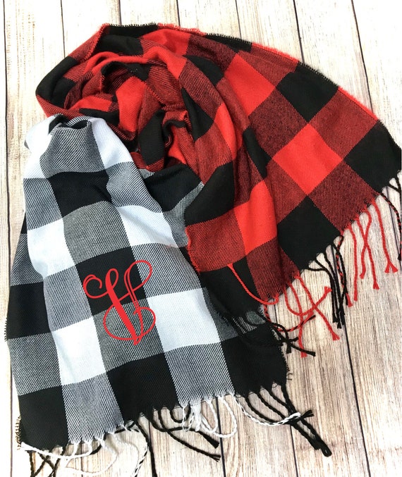 buffalo plaid cashmere scarf