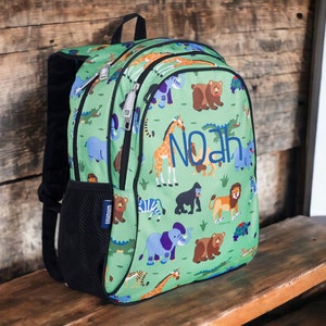 Monogram Backpack and Lunchbox - 15&quot; Wildkin Wild Animals, personalized, backpack for boys,  Back to School, elementary