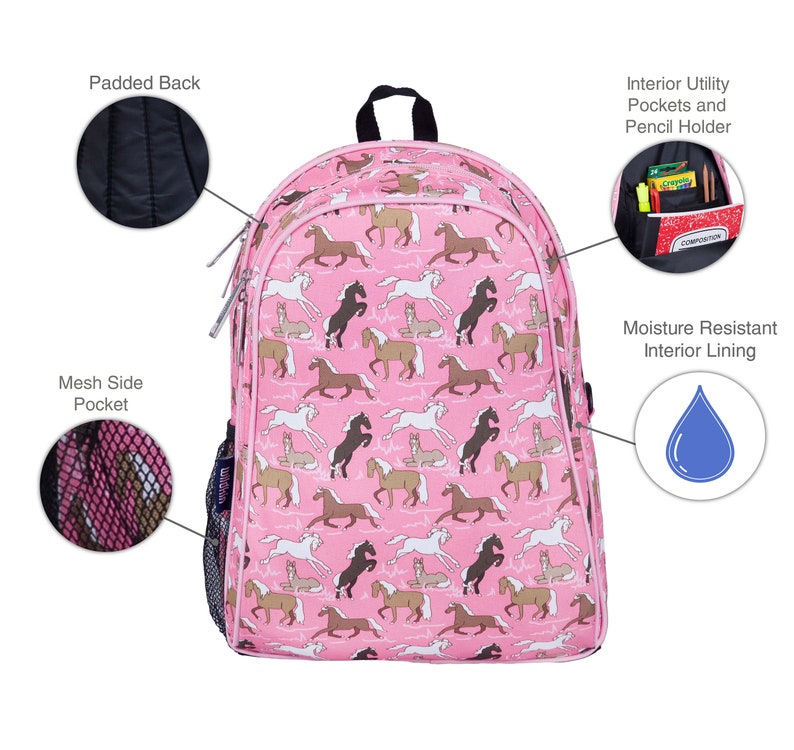 Monogram Backpack and Lunch Bag Set Wildkin horses Etsy