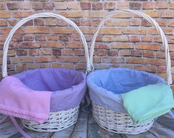 Easter Basket Liners - Personalized Liner Only, Easter Basket Liner, Monogram Basket Liner, Gingham, Seersucker