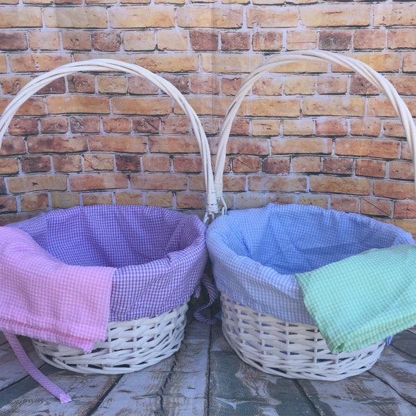 Easter Basket Liners - Personalized Liner Only, Easter Basket Liner, Monogram Basket Liner, Gingham, Seersucker