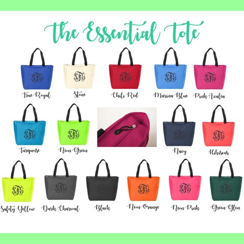 Monogram Tote Bags Personalized Canvas Totes Bridal Party Etsy