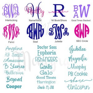 Monogram options