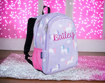 Monogram Backpack and Lunch Bag  - 15" Wildkin Unicorns, Back to School, Elementary, Girls Backpack