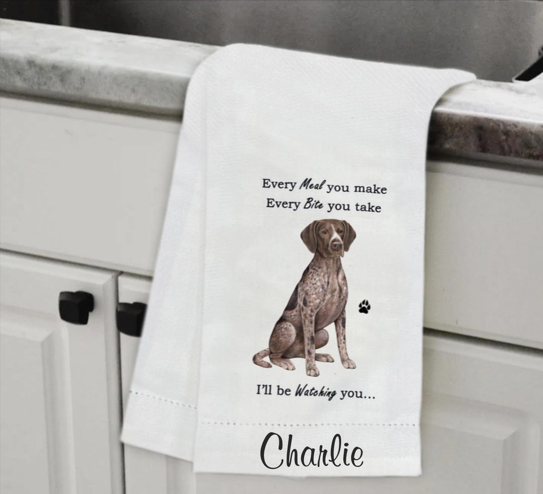 German Kitchen Rag Personalized German Shorthair Kitchen Towel, Embroidered Dog Lover Gift ...