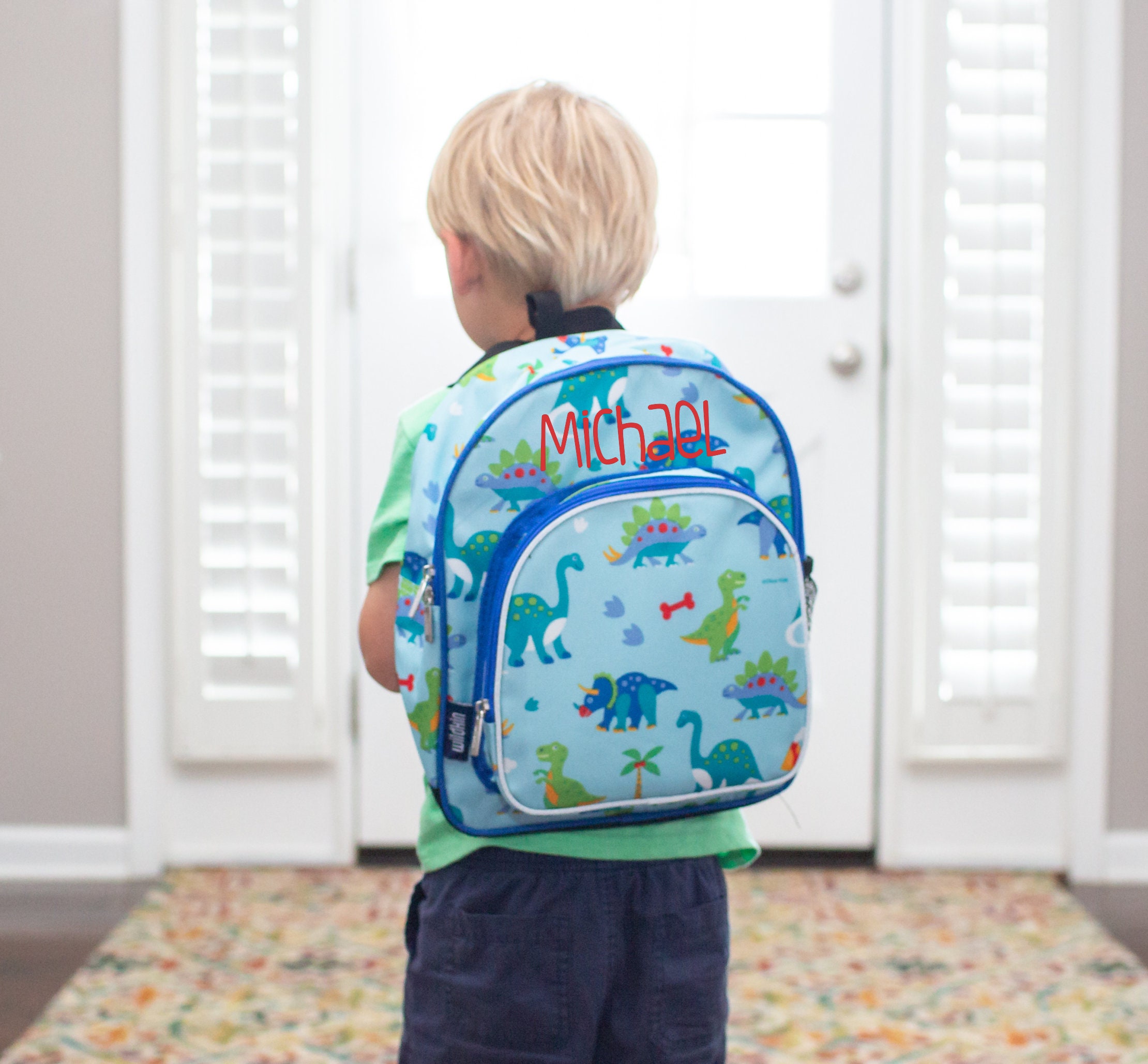 Wildkin 15-Inch Kids Backpack Elementary School Travel Dinosaur Land Blue