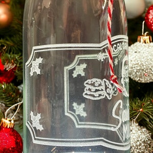 Milk for Santa Bottle, Santa Milk Bottle, Engraved Santa Glass, Milk for Santa, Christmas Glass, Christmas Kitchen, Stocking Stuffer image 5