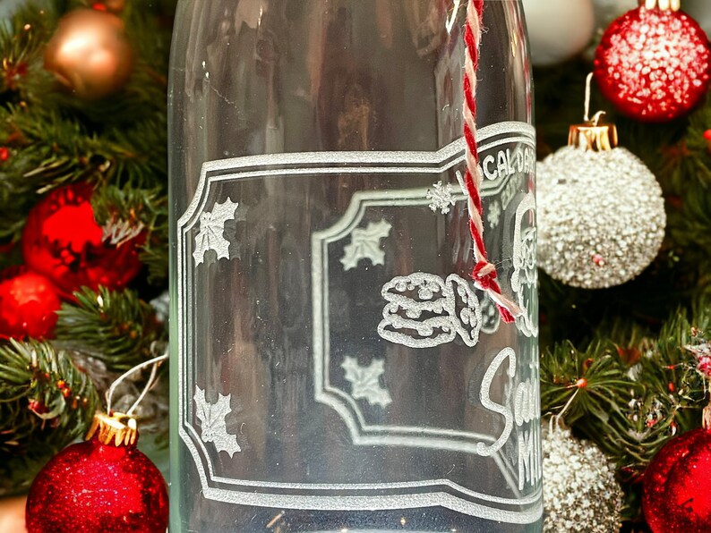 Milk for Santa Bottle, Santa Milk Bottle, Engraved Santa Glass, Milk for Santa, Christmas Glass, Christmas Kitchen, Stocking Stuffer image 5