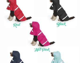 Monogrammed Dog Rain Coat - Charles River Doggie New Englander, Dog Rain Jacket, Personalized Rain Jacket