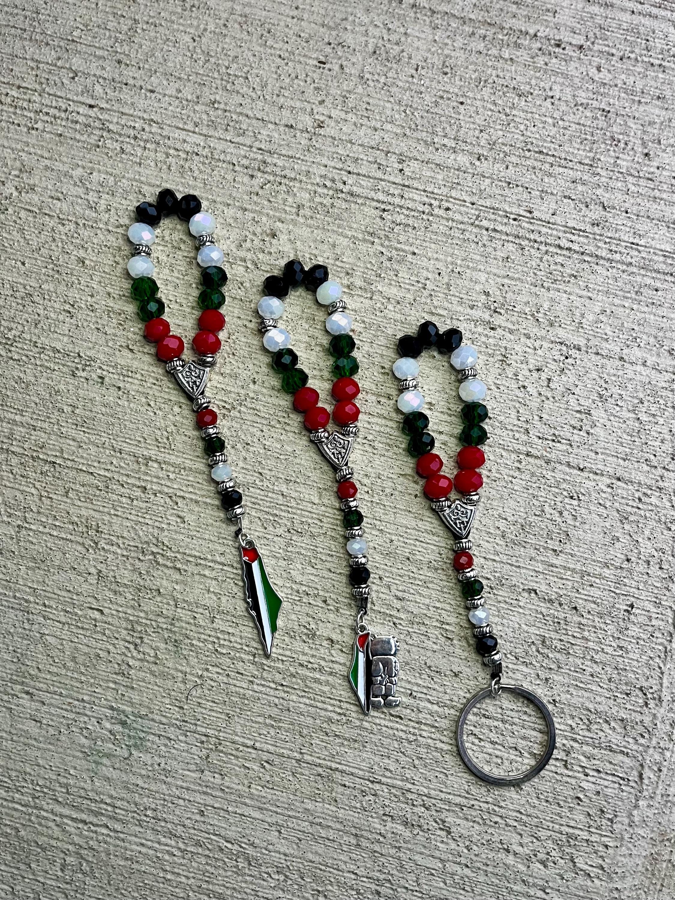 Misbaha / Chapelet Perles Drapeau Palestinien - Cristal - Cadeau Symbolique - Marque Islamic Gifts