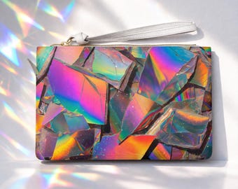 Y2K Shattered Glass Makeup Bag | Aesthetic Cosmetic Pouch | Colorful Travel Organizer | Cybercore Beauty Bag | Toiletry Case
