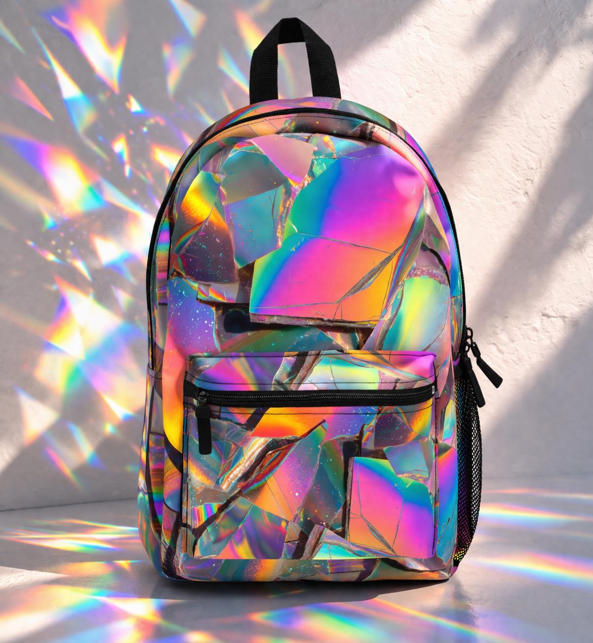 Vintage Mischief Makers Purple Teal Colorblock Nylon Backpack 90s Retro Bag 90s Backpack In Girls main image 4