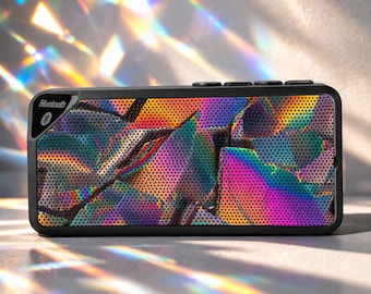 Y2K Shattered Glass Bluetooth Speaker | Colorful Portable Speaker | Beach Aesthetic Tech | Cybercore Music Player | Summer Vibe Speaker