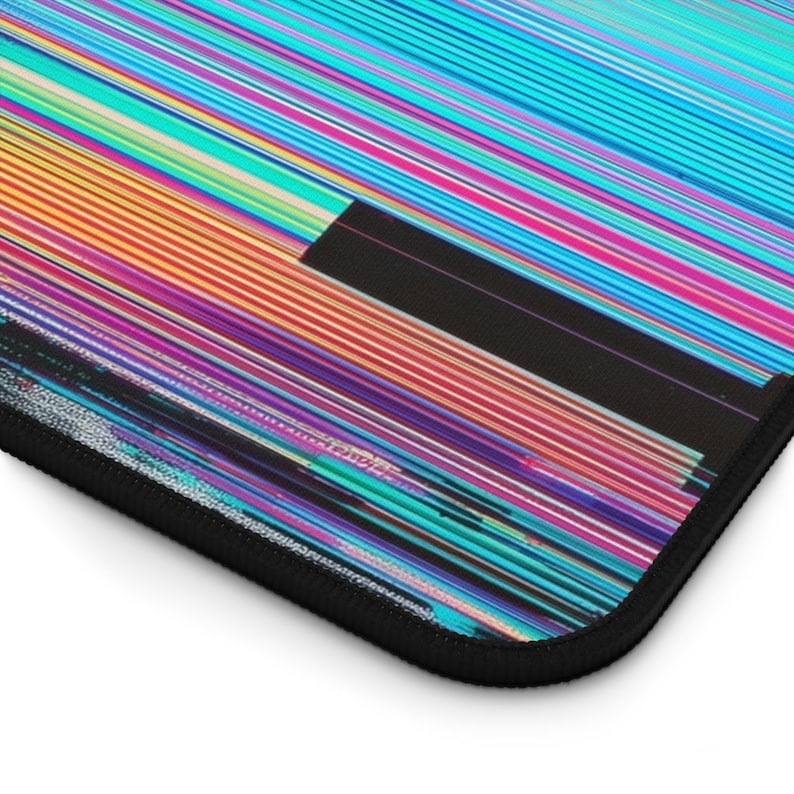 Glitchcore Desk Mat | Grainy RGB Gaming Mouse Pad | Analog Glitch Desk Pad | Cyberpunk Aesthetic Desk Mat | Large Extended Mousepad image 5