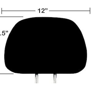 Puede incluir: Reposacabezas de coche negro con dos postes de metal, que mide 30,5 cm de ancho y 26,7 cm de alto.