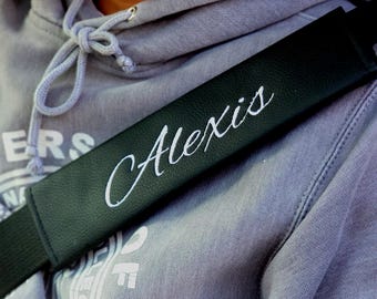 Funda de cinturón de seguridad de piel sintética personalizada: accesorio bordado personalizado para coche