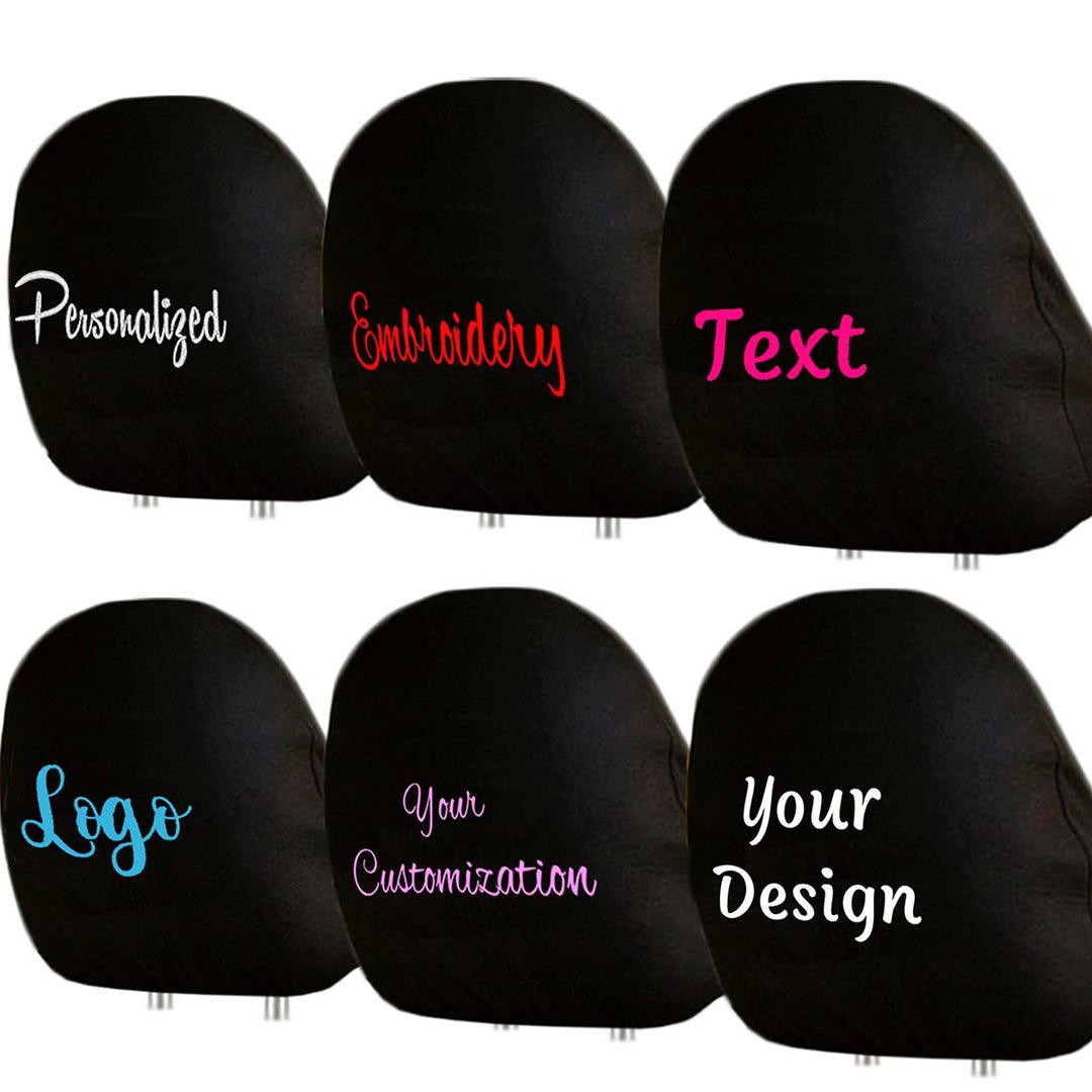 Personalized Embroidered Car Headrest Cover: Custom Auto Accessory ...