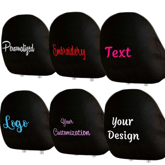 Personalized Embroidered Car Headrest Cover: Custom Auto Accessory