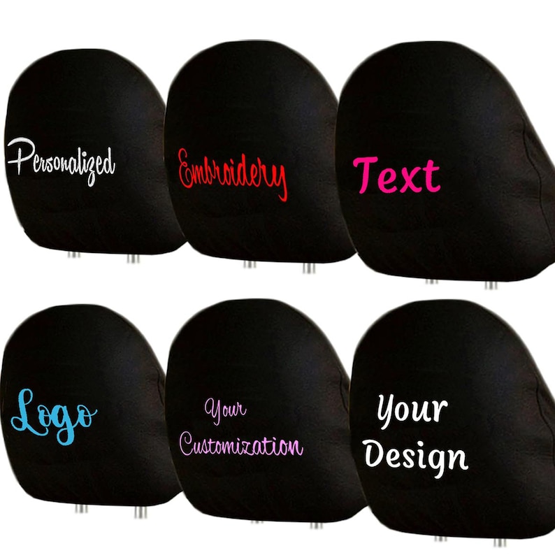 Funda personalizada bordada para reposacabezas de coche: accesorio personalizado para automóvil imagen 1