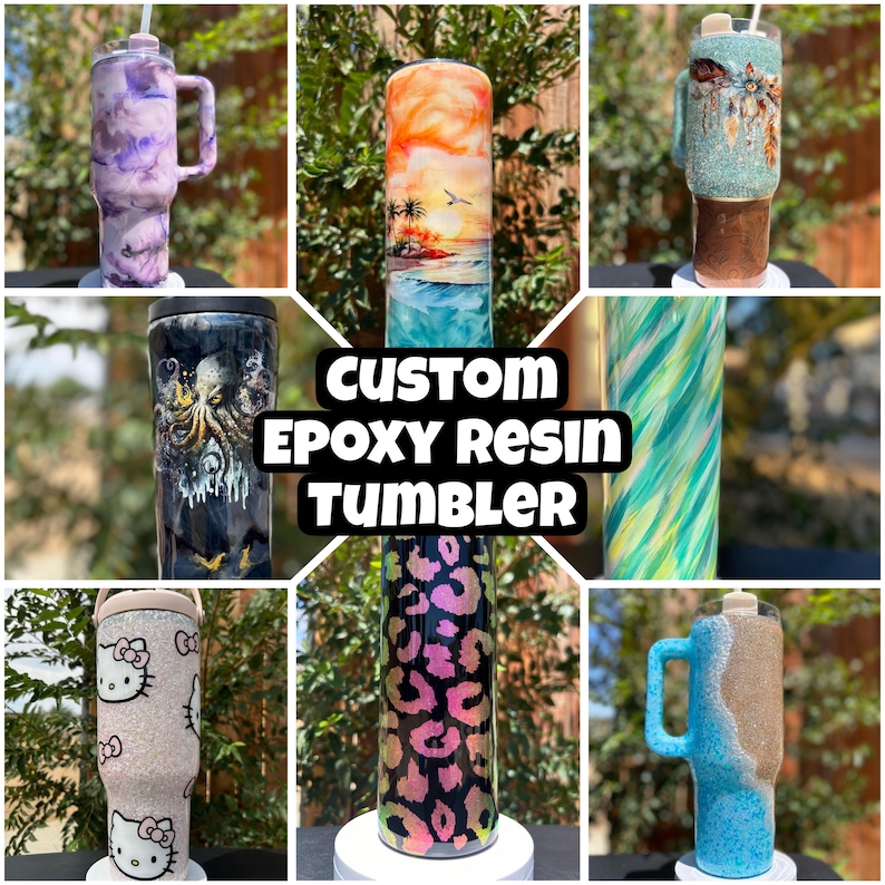 Handmade Custom Epoxy Resin Tumbler - Custom Tumbler - Custom Epoxy Tumbler - Custom Resin Tumbler - Personalized Tumbler -Personalized Gift image 1