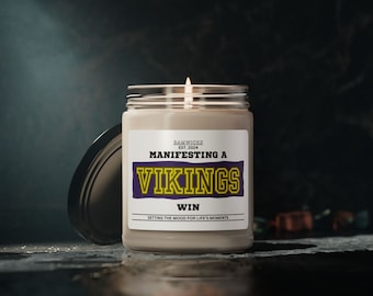 Manifestation d'une victoire VIKINGS bougie parfumée pour fan de Vikings bougie cadeau pour fan de Vikings bougie de pendaison de crémaillère Vikings