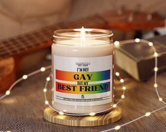 Gay best friend scented candle gift for gay best friend LGBTQ friendly gay pride candle gift housewarming gay candle gift
