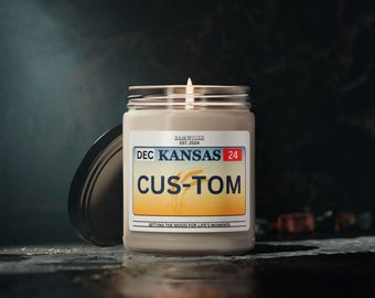 KANSAS benutzerdefinierte Zustand Nummernschild Duftkerze Geschenk personalisierte Kerze Zustand Kennzeichen anpassbare Kennzeichen Kerze Geschenk