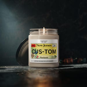 NEW JERSEY custom state license plate scented candle gift personalized candle state license plate customizable license plate candle gift