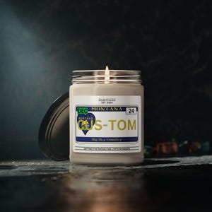 MONTANA custom state license plate scented candle gift personalized candle state license plate customizable license plate candle gift