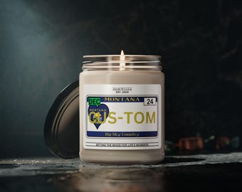 MONTANA custom state license plate scented candle gift personalized candle state license plate customizable license plate candle gift