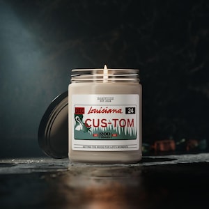 LOUISIANNA custom state license plate scented candle gift personalized candle state license plate customizable license plate candle gift