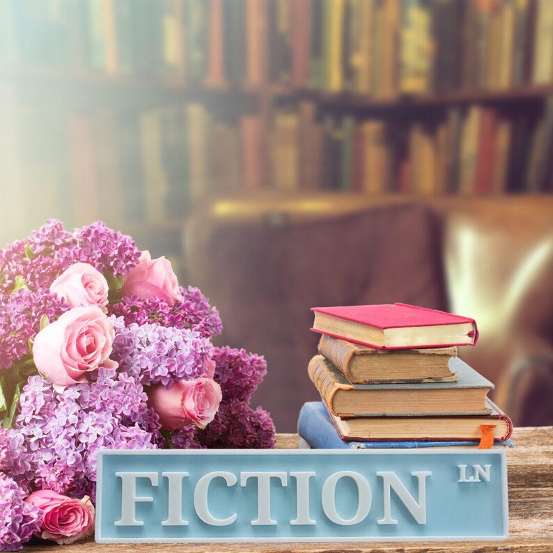 Fiction Ln 3d-printed Bookshelf Sign - Bookish Decor for Reading Nooks ...