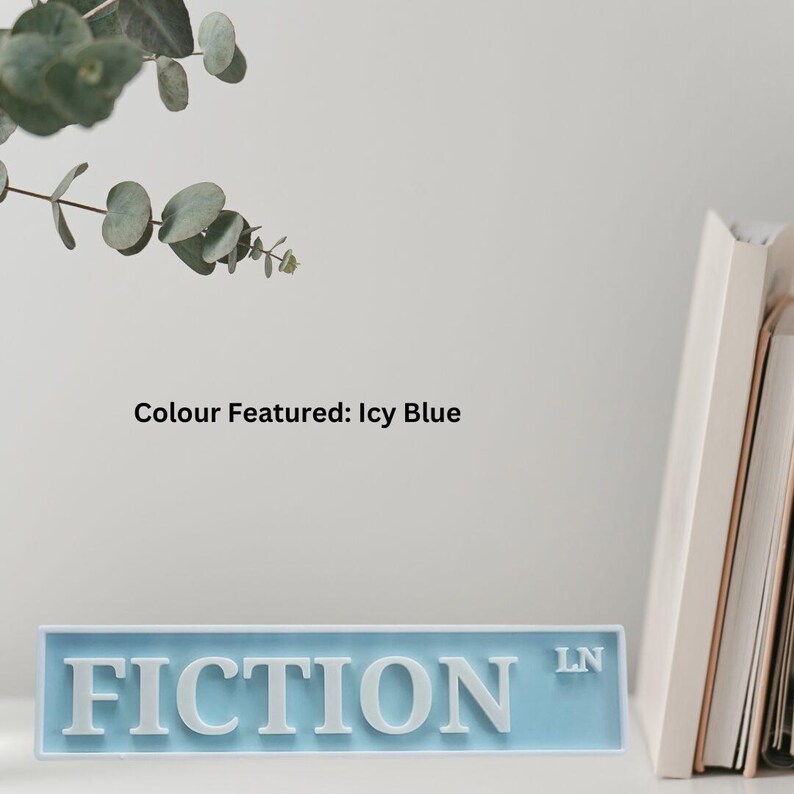 Fiction Ln 3d-printed Bookshelf Sign - Bookish Decor for Reading Nooks ...