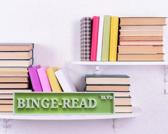 Binge-Read Blvd 3D-Printed Street Sign – Fantasy & Dark Romance Bookshelf Decor