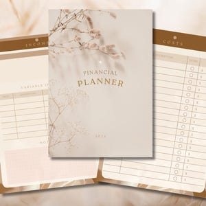 PRINTABLE &amp; Digital Beige Aesthetic Yearly Financial Journal - Etsy