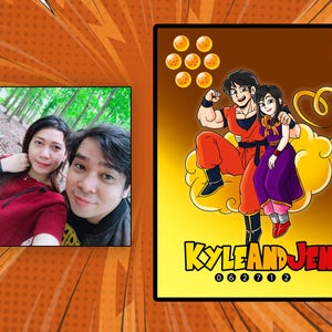 Custom Dragon Ball Portrait |Perfektes Geschenk Valentinstag Geschenk | Anime Illustration | Superheld Poster | Geschenk zum Vatertag.