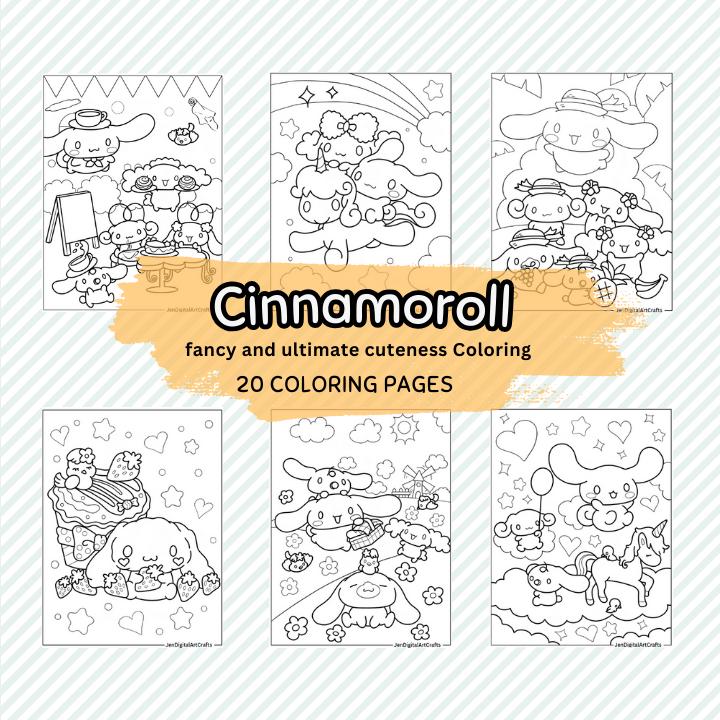 Cinnamoroll Coloring Book | Fancy and Ultimate Cuteness Coloring Page | by Kayjen