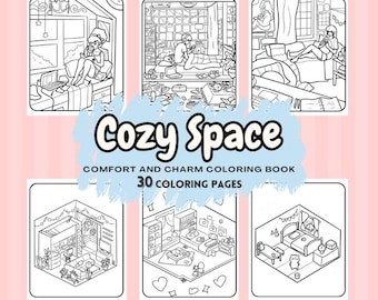 Cozy Space: Filled with Comfort and Charm Coloring Page
