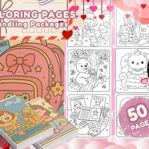Pocket Bundling 7 Cozy Coloring Pages, Printable Cute Animal Characters, Bold and Easy Coloring Book, Activity for Adults, Kids, and Toddler