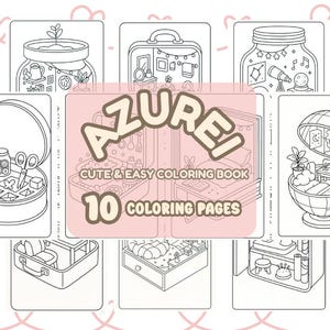 Coloring Pages For Kids, Printables Cute Animal Characters, Instant Digital Download, Bold and Easy Coloring Book, Toddlers, Preschoolers