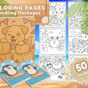 Pocket Bundling 2 Cozy Coloring Pages, Activity for Adults, Kids, and Toddler, Printable Cute Animal Characters, Bold and Easy Coloring Book