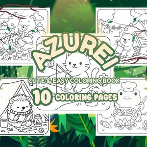 Printable Cute Animal Characters, Coloring Pages For Kids, Toddlers, Preschoolers, Activity for Adults and Kids, Bold and Easy Coloring Book